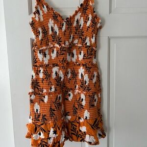 Olivaceous scrunch dress | orange | M
